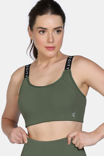 Buy Zelocity  Medium Impact Quick Dry Sports Bra - Four Clover Leaf